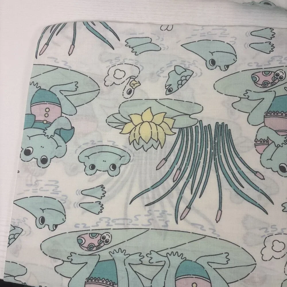 Vtg Debenhams Frog Lily Pad Twin Duvet + Pillowcase Child Kid Bedding RARE READ